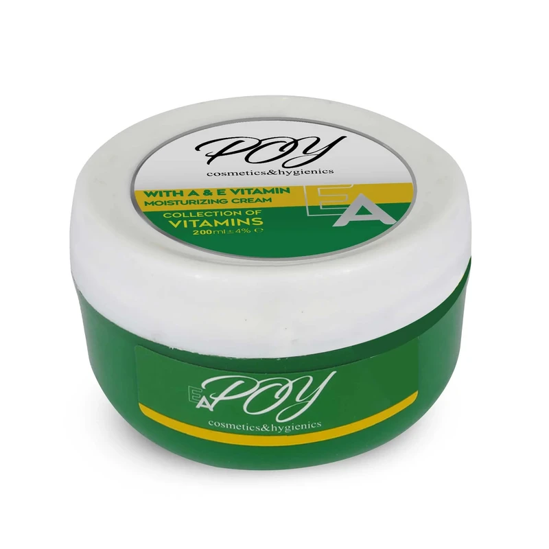 کرم مرطوب کننده پوست پی او وای مدل ویتامین E , A مناسب برای  انواع پوست حجم 200 میلی لیتر