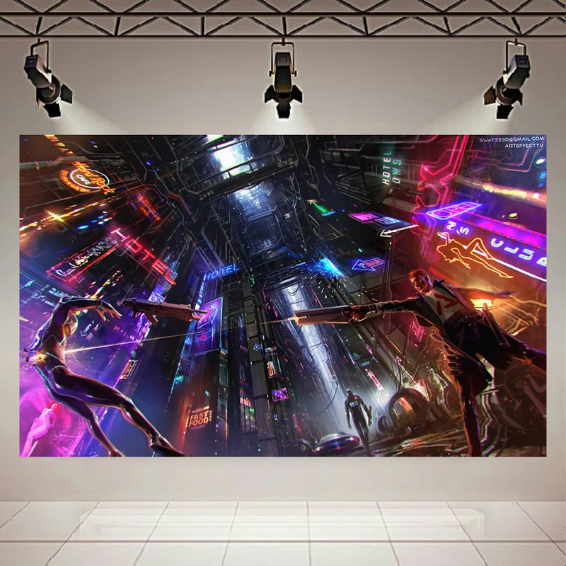 تابلو شاسی طرح گیم مدل Cyberpunk کد AR549