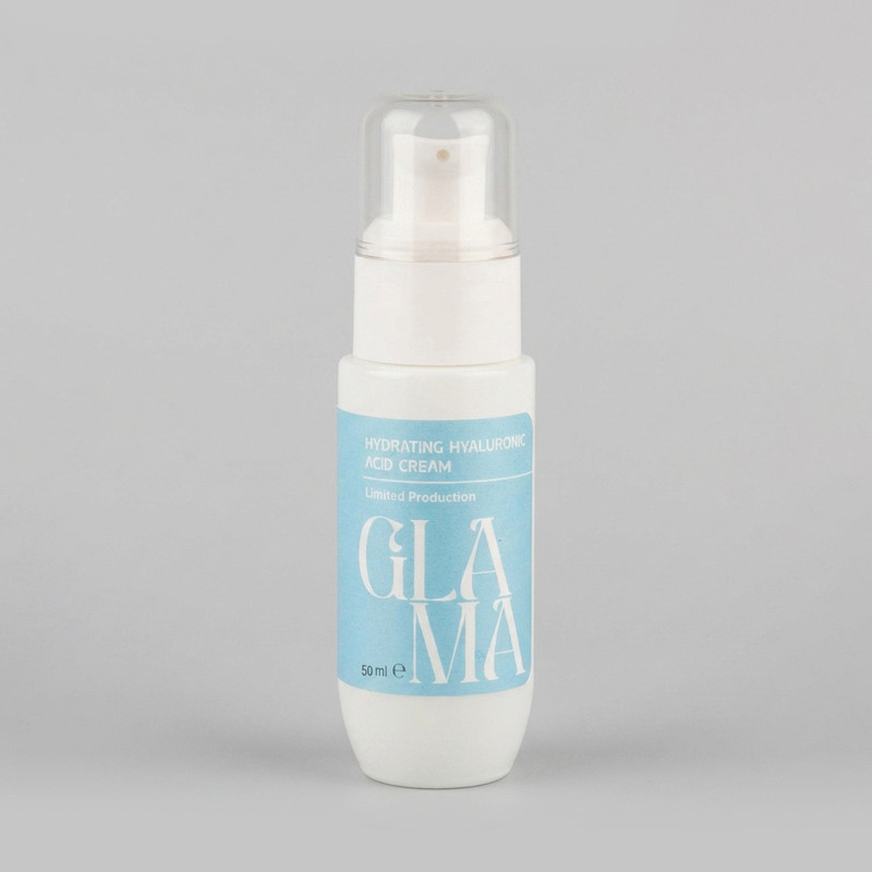 کرم آبرسان صورت گلاما مدل Hyaluronic Acid مناسب برای انواع پوست حجم 50 میلی‌لیتر