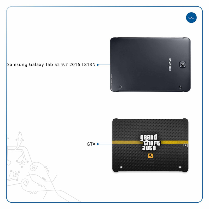 برچسب پوششی ماهوت مدل Gta-Game مناسب برای تبلت سامسونگ Galaxy Tab S2 9.7 2016 T813N