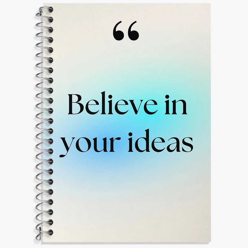 دفتر زبان 50 برگ خندالو مدل سه خط طرح Believe In Your Ideas کد N2340