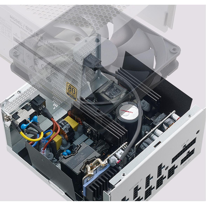 منبع تغذیه کامپیوتر کولر مستر مدل  V850 GOLD V2 FULL MODULAR WHITE EDITION