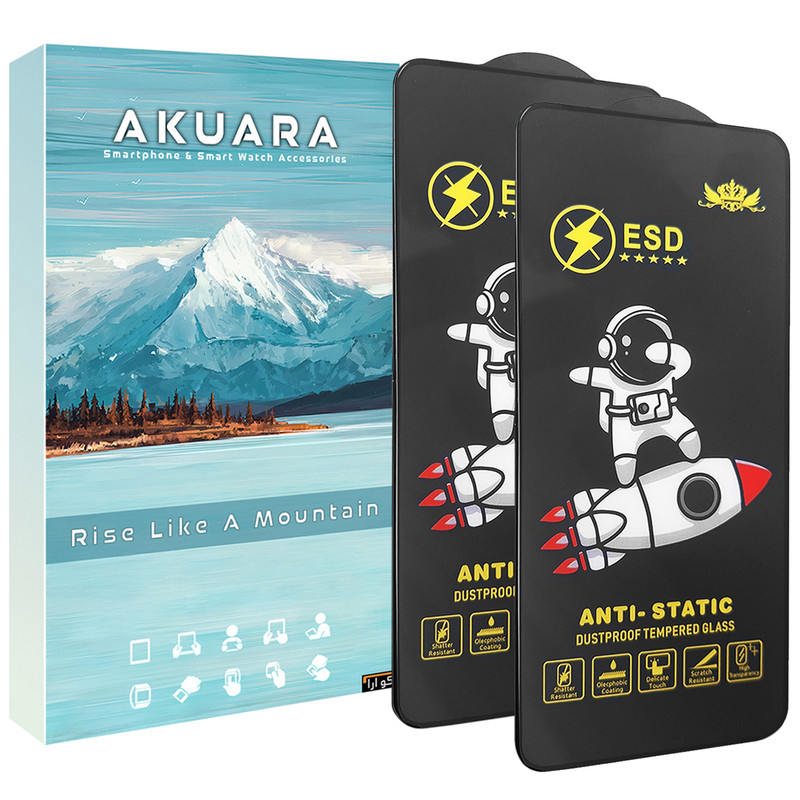 محافظ صفحه نمایش آنتی ‌استاتیک آکوآرا مدل Astronaut مناسب برای گوشی موبایل شیائومی REDMI NOTE 9S / MI 10T LITE 5G / POCO X3 / POCO X5 مجموعه دو عددی