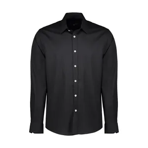 پیراهن آستین بلند مردانه پاتن جامه مدل کتان 102721010332846 رنگ مشکی