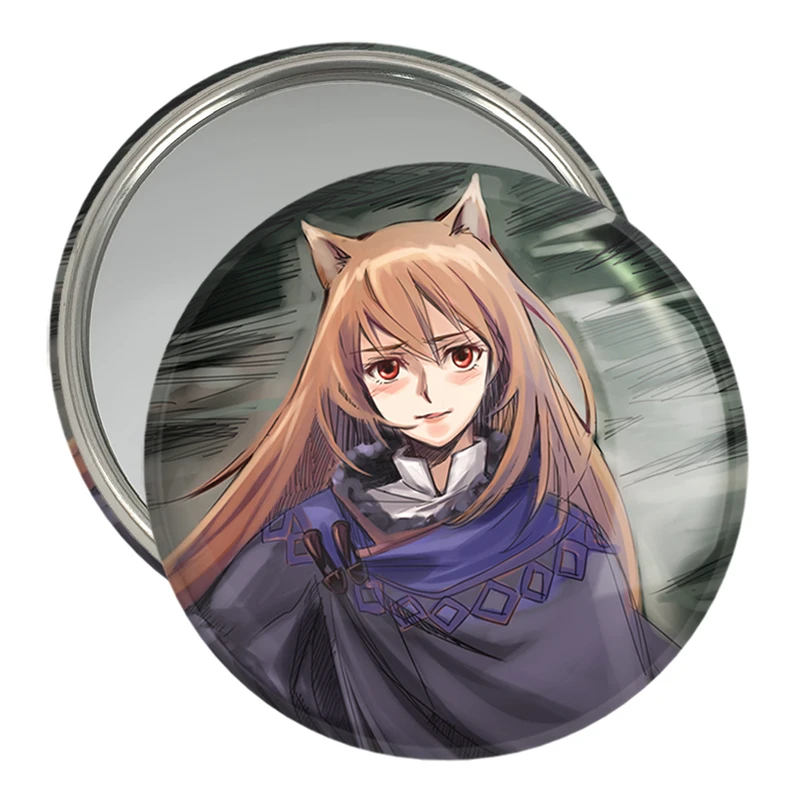 آینه جیبی خندالو مدل هولو انیمه ادویه و گرگ کد 36101