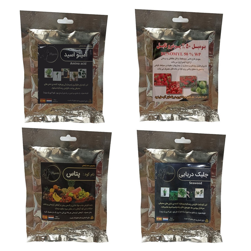 امینو اسید و بنومیل و پتاس و جلبک دریایی مدل raw material وزن 200 گرم