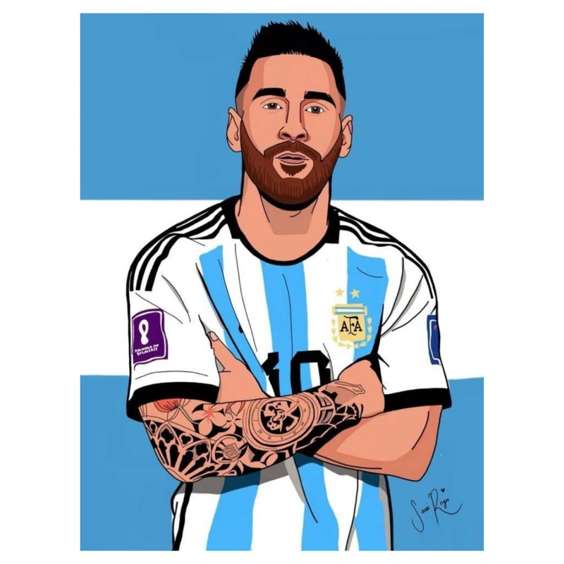 استیکر پارچه و لباس پاد آفرین مدل فوتبالی لیونل مسی کد 2720