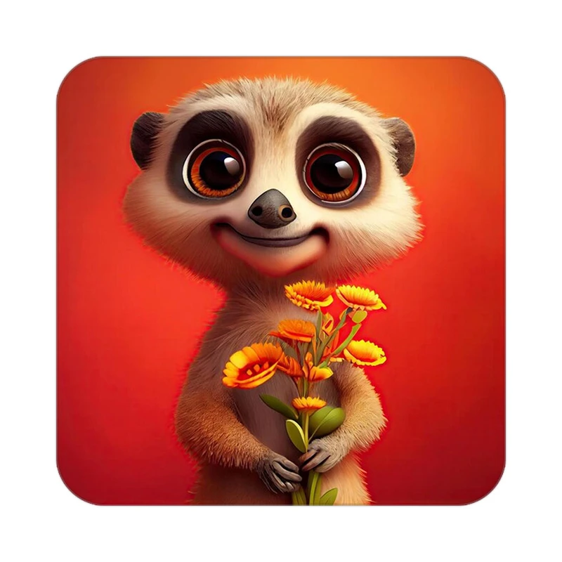 زیر لیوانی کاکتی طرح حیوانات کارتونی مدل mp28731