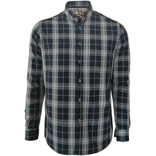 پیراهن آستین بلند مردانه مدل چهارخانه پنبه کد 1 رنگ سورمه ای