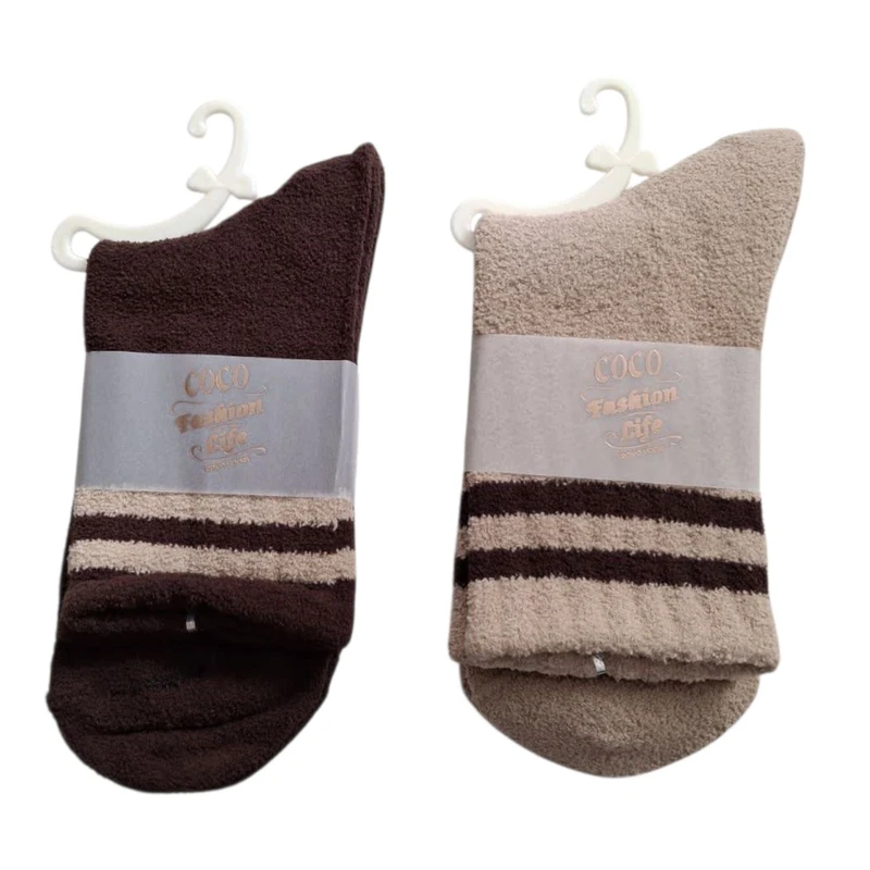 جوراب ساق بلند زنانه کوکو مدل پاپیون موهر پشمی 2 بسته 2 عددی
