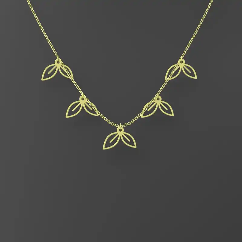 گردنبند طلا 18 عیار زنانه مدوپد مدل برگ کد RNA15983