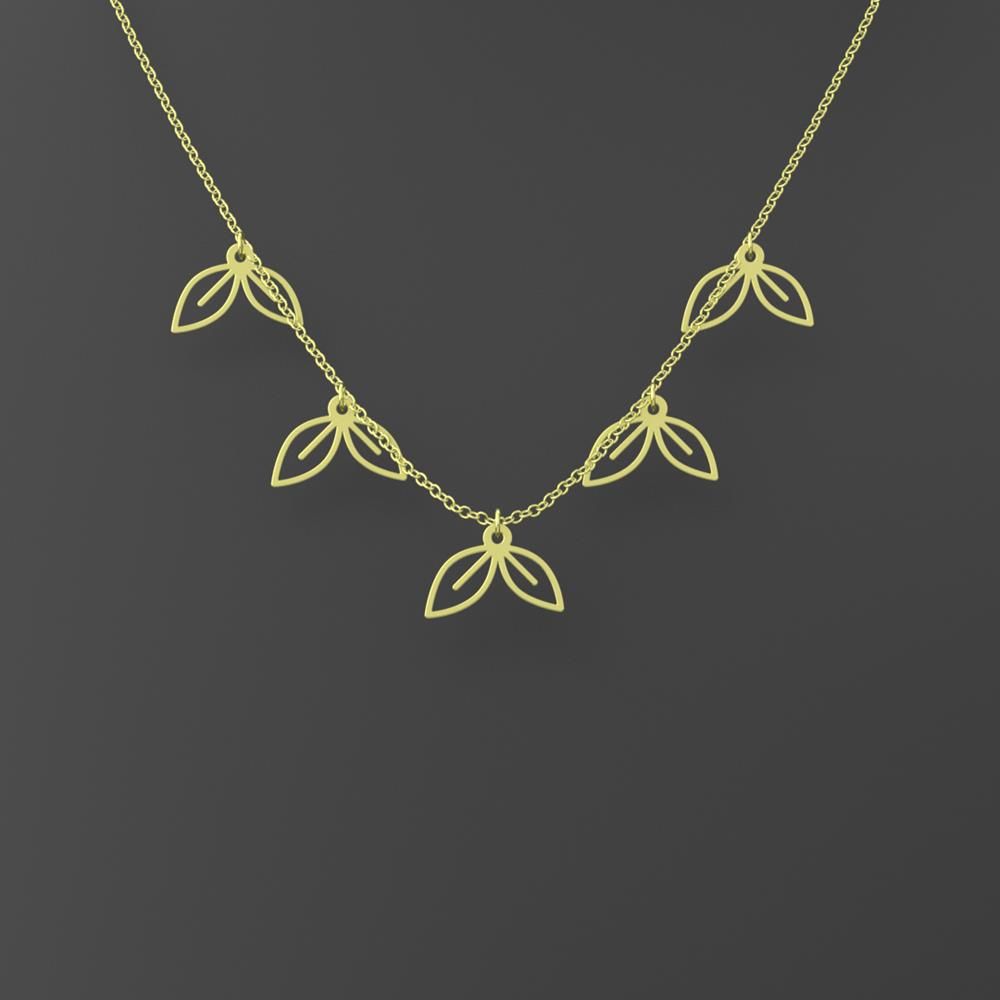 گردنبند طلا 18 عیار زنانه مدوپد مدل برگ کد RNA15983 - - 4