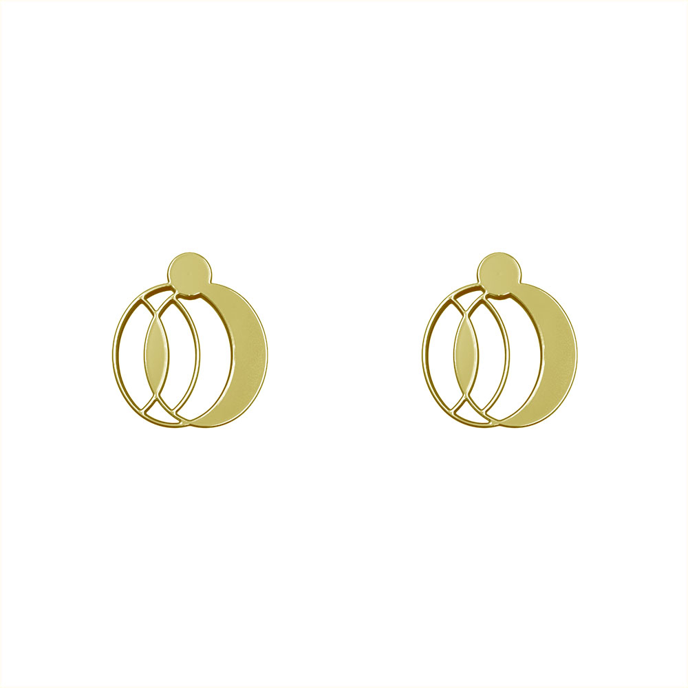 گوشواره طلا 18 عیار زنانه مدوپد مدل دایره کد GA1-10175