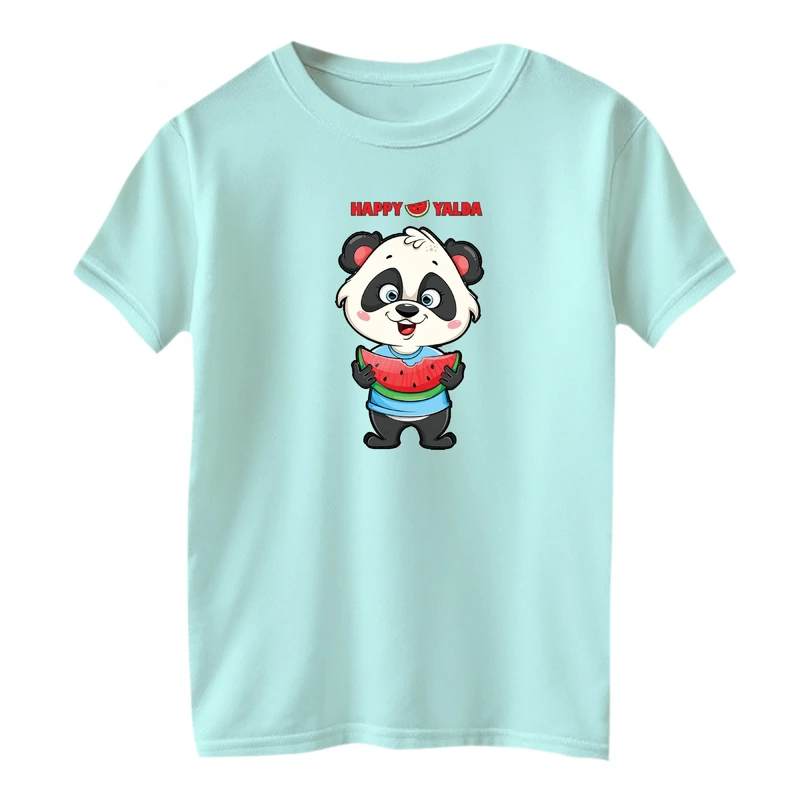 تی شرت آستین کوتاه بچگانه مدل پاندا هندوانه یلدایی کد 1
