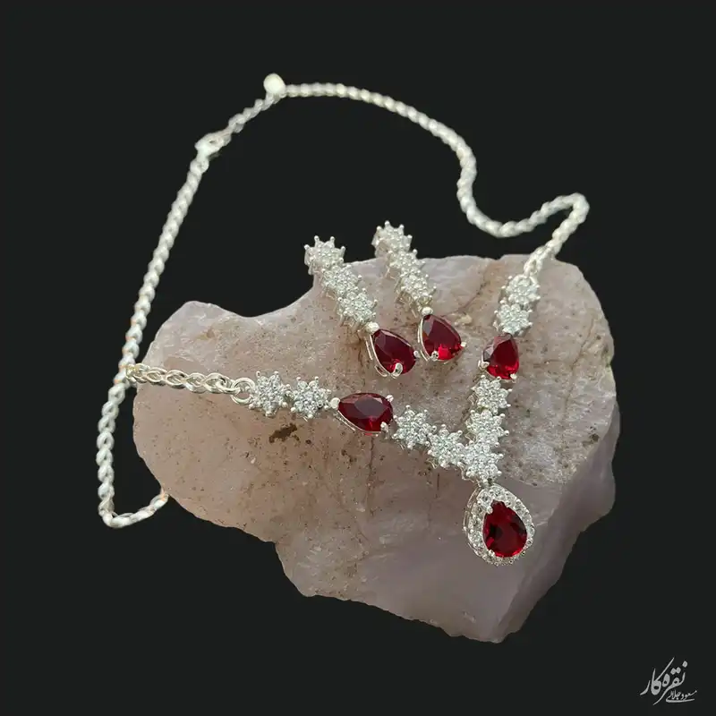 نیم ست نقره زنانه مسعود جلالی نقره کار مدل 30800