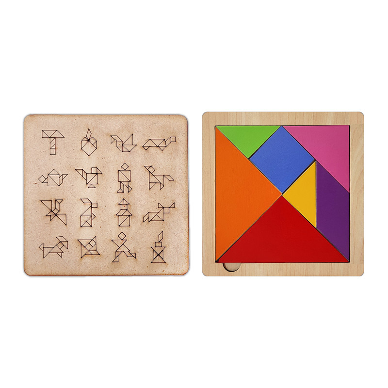 پازل آموزشی طرح تانگرام مدل فروردین بسته 2 عددی