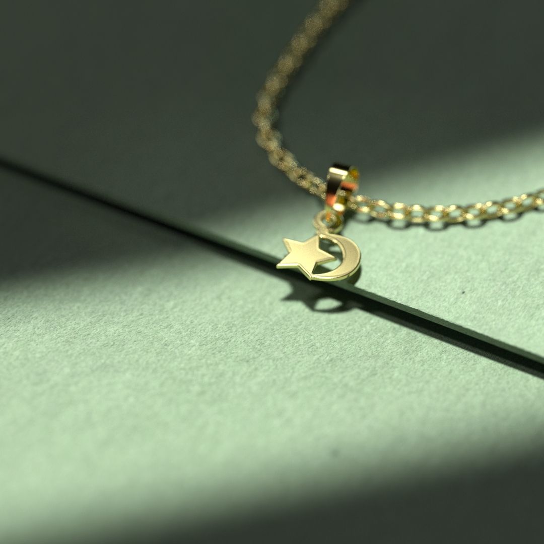 گردنبند طلا 18 عیار زنانه مدوپد مدل ستاره کد BB2-1-1058 -  - 4