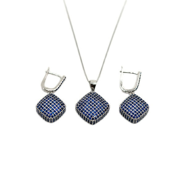 نیم ست نقره زنانه سواروسکی مدل مجلسی کد 9984