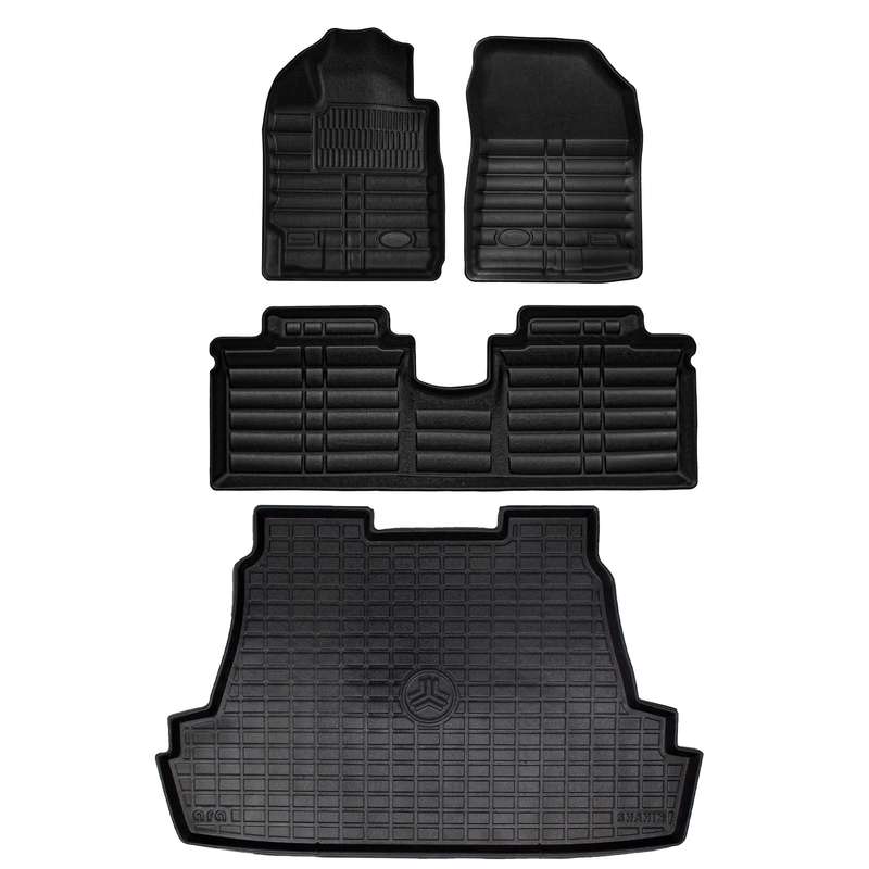 کفپوش سه بعدی خودرو بابل کارپت مدل چرمی 03 مناسب برای شاهین به همراه کفپوش صندوق خودرو