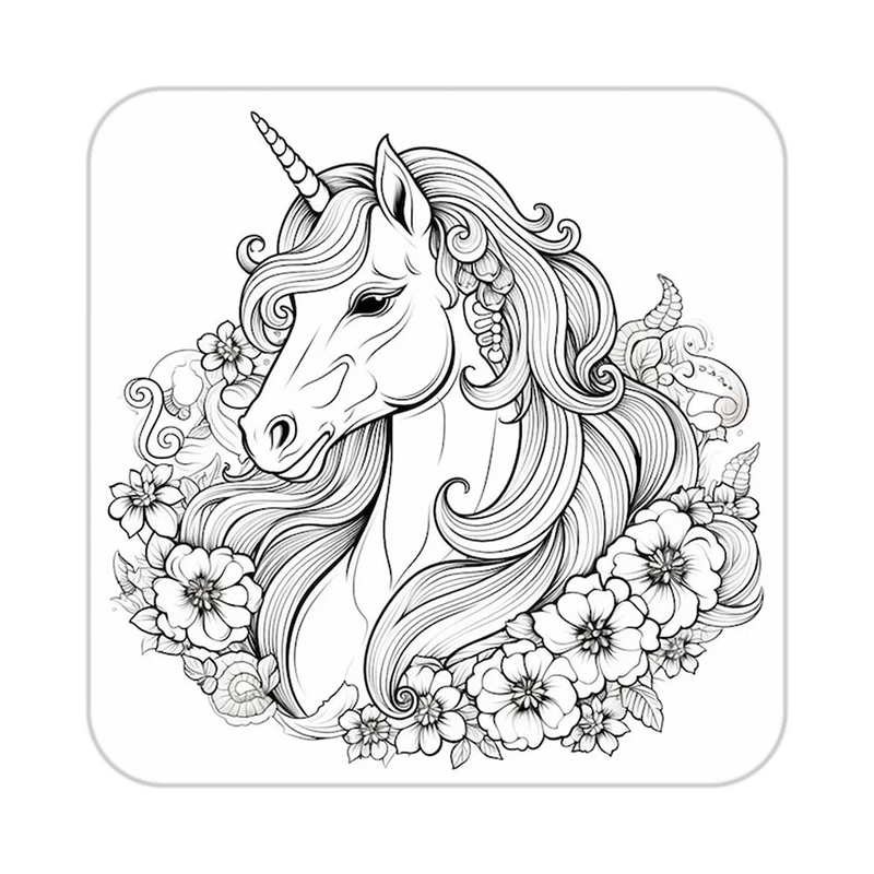 زیر لیوانی کاکتی طرح اسب تک شاخ و یونیکورن مدل mp33016