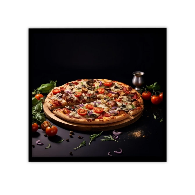 تابلو نوری بکلیت طرح فست فود پیتزا مدل لایت باکس B-MID-19997