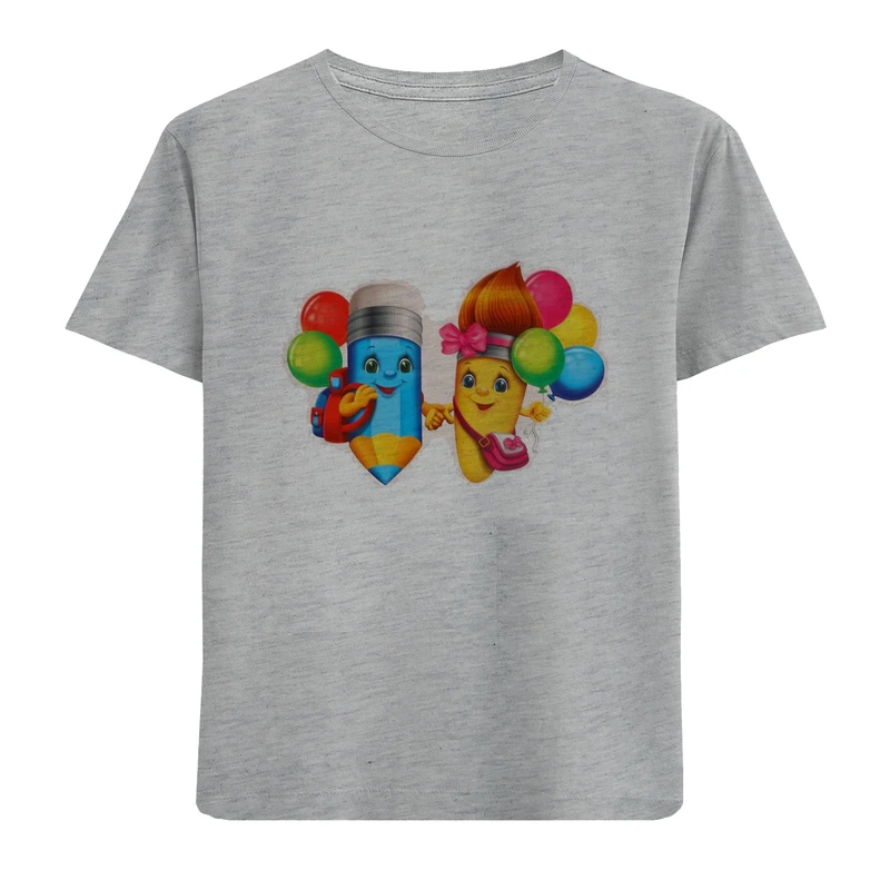 تی شرت آستین کوتاه دخترانه مدل مداد D93