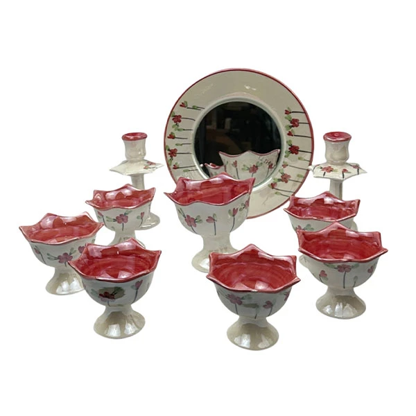 مجموعه ظروف هفت سین 10 پارچه مدل سرامیکی لاله کد 03