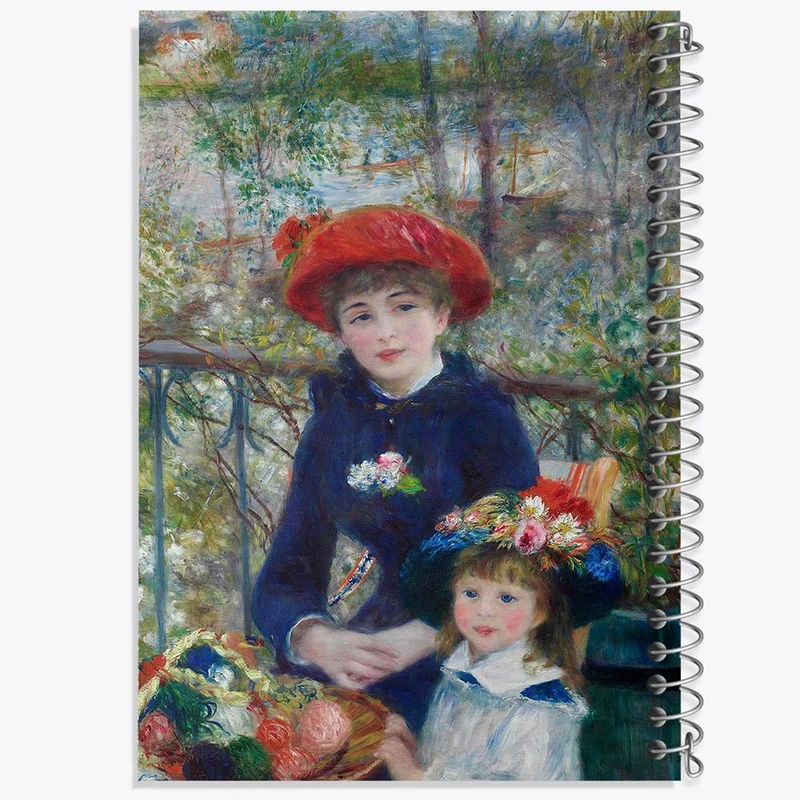 دفتر لیست خرید 50 برگ خندالو طرح دو خواهر روی تراس رنوار کد 23353