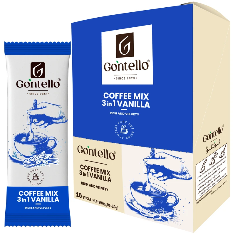 کافی میکس سه در یک وانیلی گونتلو - 20 گرم بسته 10 عددی