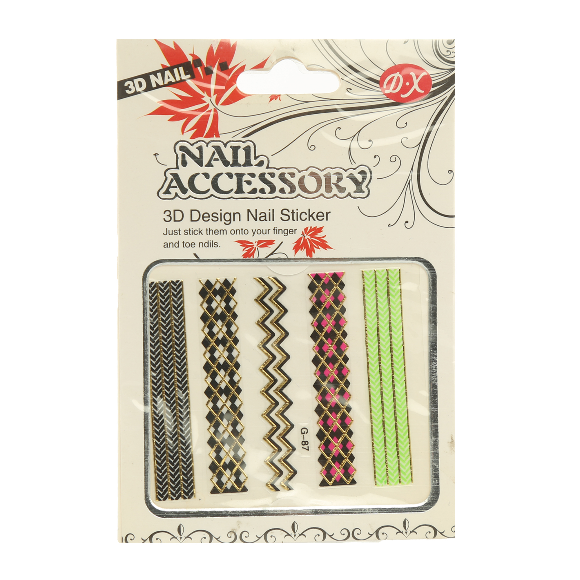 استیکر طراحی ناخن دی ایکس مدل G87