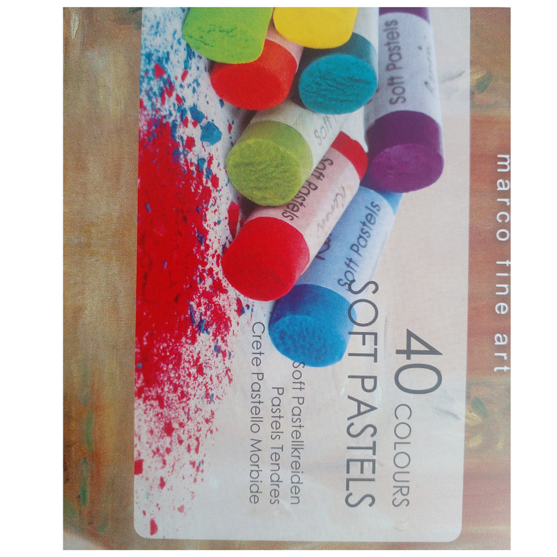 پاستل گچی 40 رنگ رینویر مدل marco fine art کد soft به همراه کاغذ یادداشت
