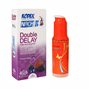 کاندوم کدکس مدل Double Delay بسته 10 عددی به همراه ژل ایموشن مدل Hot Night 