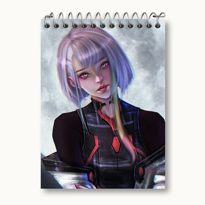 دفتر یادداشت 50 برگ خندالو مدل لوسی انیمه سایبر پانک Cyberpunk کد 22443