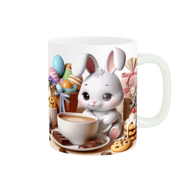 ماگ پاد آفرین طرح خرگوش سال نو مدل فنجون قهوه کد  1665