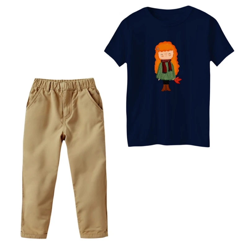 ست تی‌شرت و شلوار دخترانه مدل دختر پاییز