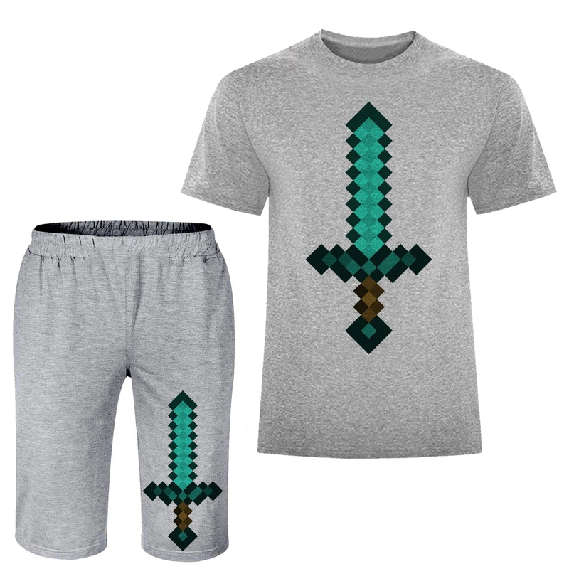 ست تی شرت و شلوارک مردانه مدل ماینکرفت A184