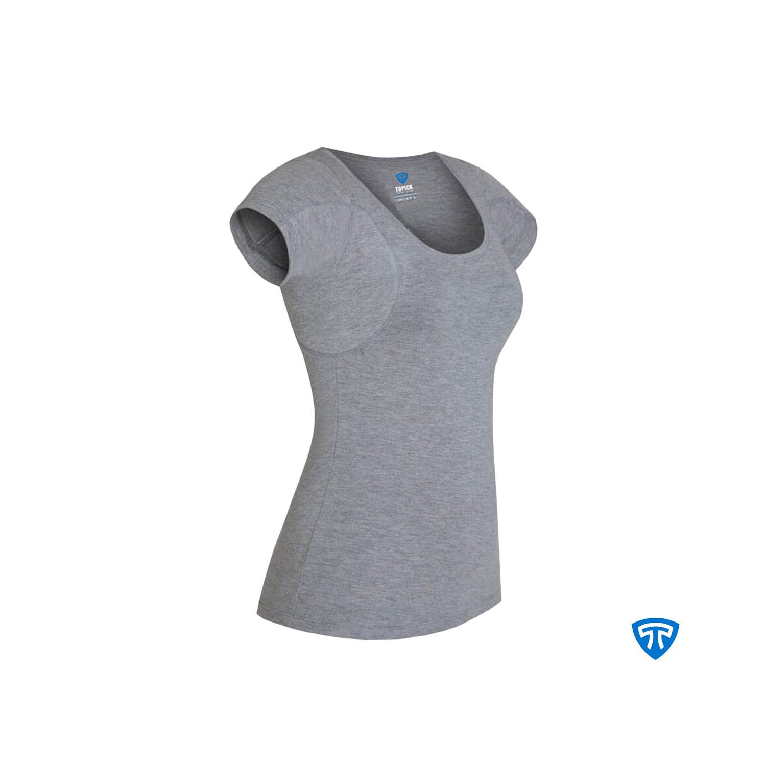 تی شرت آستین کوتاه زنانه تاپیک مدل ضد تعریق ملانژ -  - 4