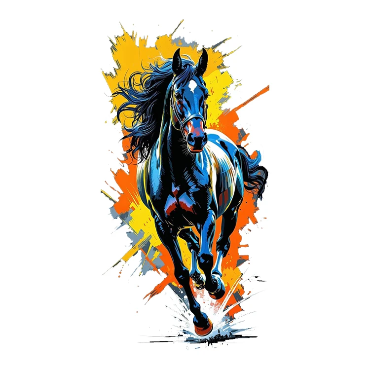 استیکر پارچه و لباس پاد آفرین مدل اسب کد 1189