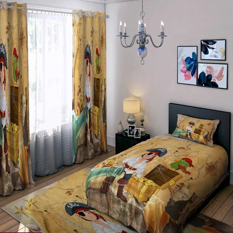 سرویس خواب مدل پسرانه کد ۰۹۷۷ یک نفره ۴ تکه