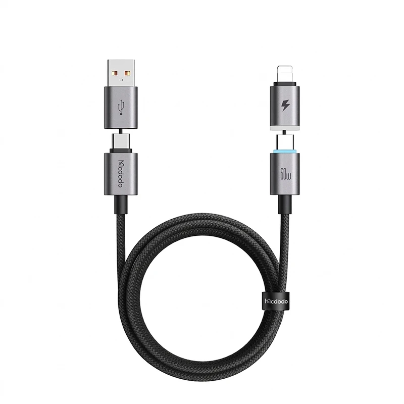 کابل تبدیل USB/USB-C به لایتنینگ/USB-C مک دودو مدل CA-6560 طول 1.2 متر