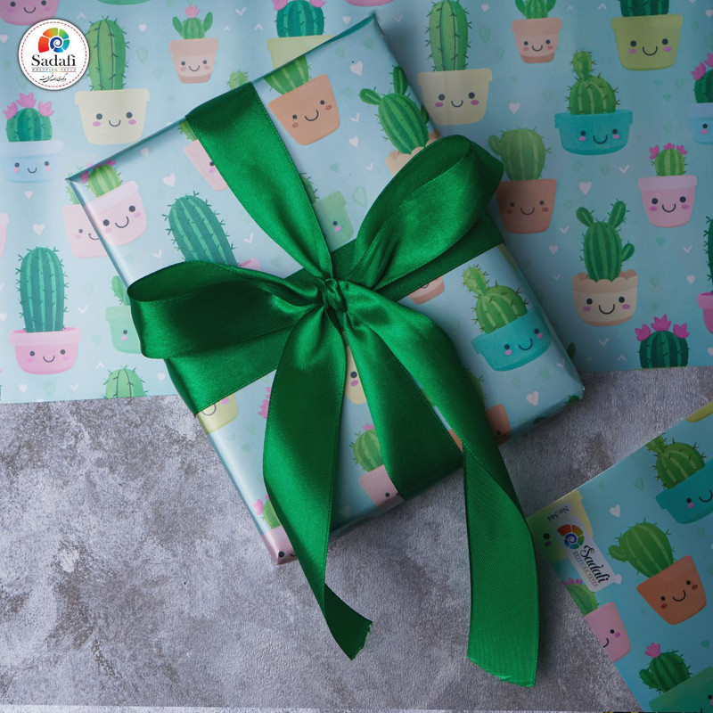 کاغذ کادو  طرح کاکتوسها بسته 2 عددی