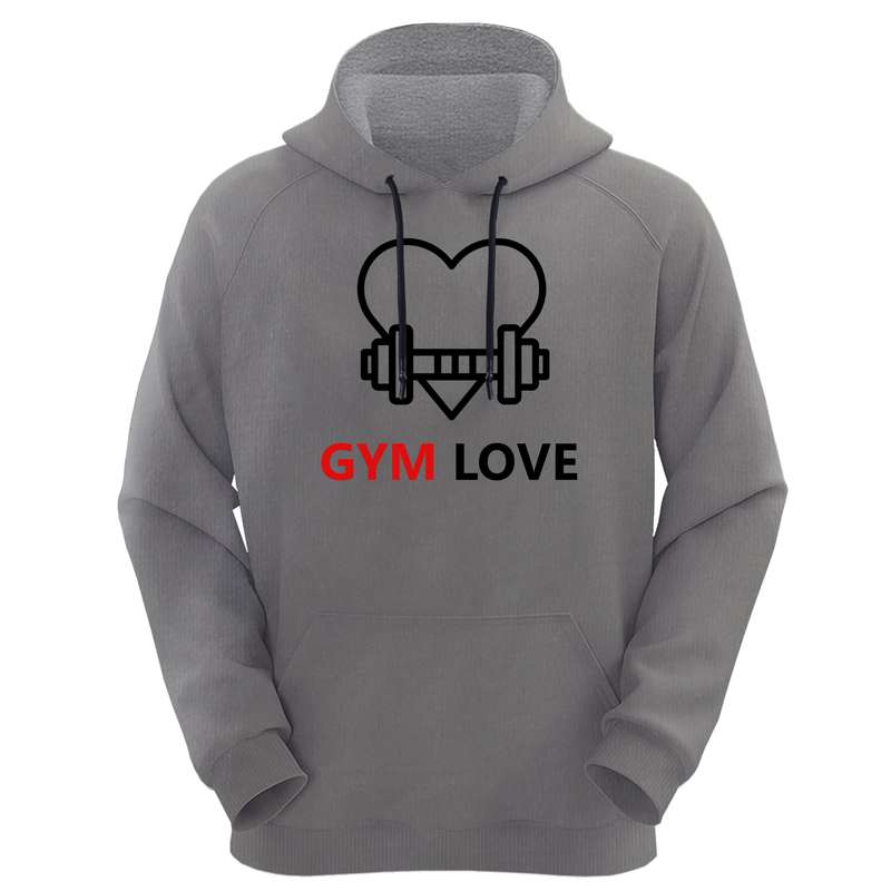 هودی زنانه مدل GYM LOVE کد D04 رنگ طوسی