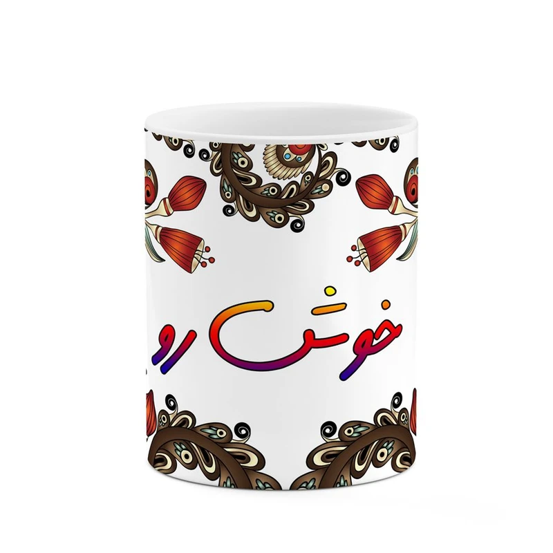 ماگ کاکتی مدل اسم خوش_رو طرح سنتی گل و بته کد mgh44899