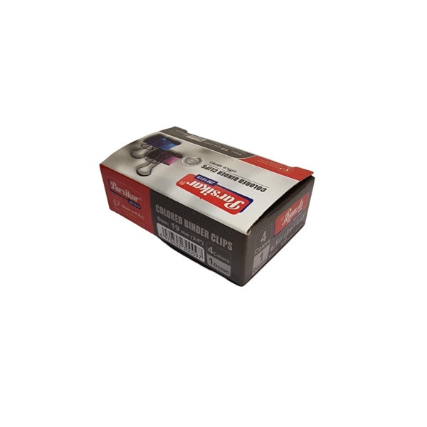 گیره کاغذ پارسیکار مدل 1019-JM طرح رنگی بسته 12 عددی