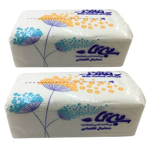 دستمال کاغذی 100 برگ بی تا مدل اقتصادی کد 009232 بسته 2 عددی 