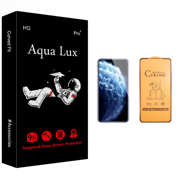 محافظ صفحه نمایش سرامیکی آکوا لاکس مدل +Pro مناسب برای گوشی موبایل اپل iPhone 11 Pro Max