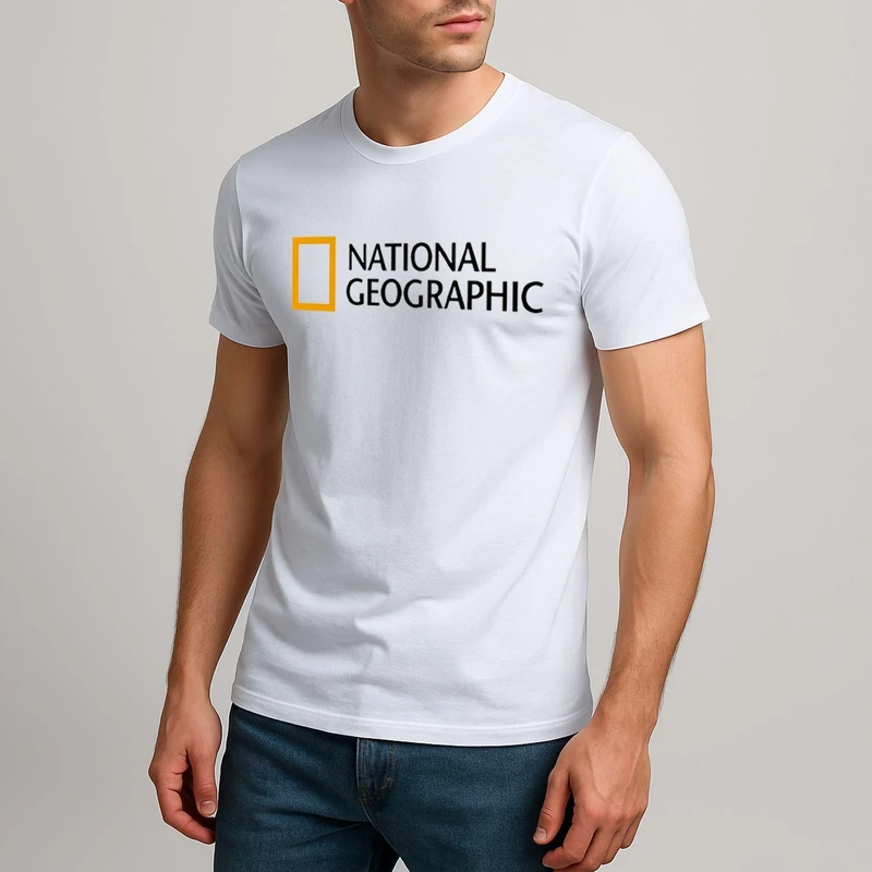 تی شرت آستین کوتاه مردانه مدل NATIONAL GEOGRAPHY کد 0j0 02 رنگ سفید