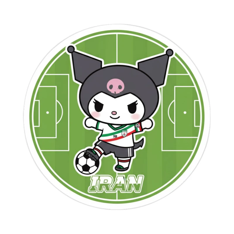 استیکر پارچه و لباس پاد آفرین مدل کارتونی کورومی Kuromi فوتبالی جذاب کد 943