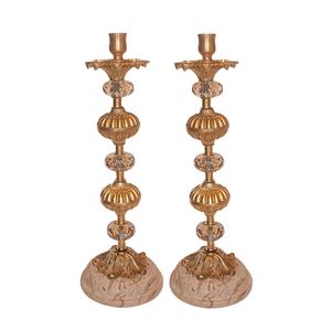 شمعدان برنجی کد H-1336 بسته دو عددی 