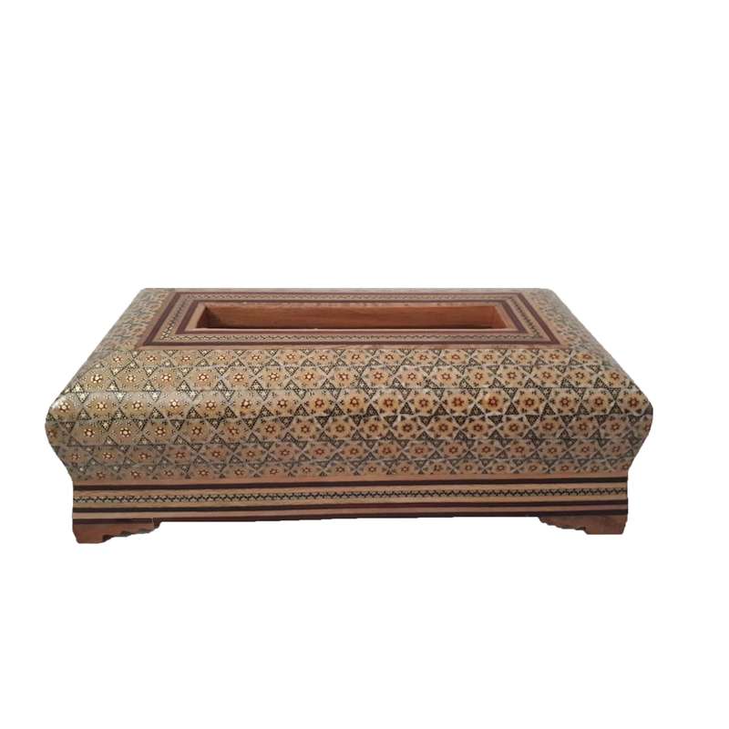 جعبه دستمال کاغذی خاتم کاری مدل بغل کاس کد 005